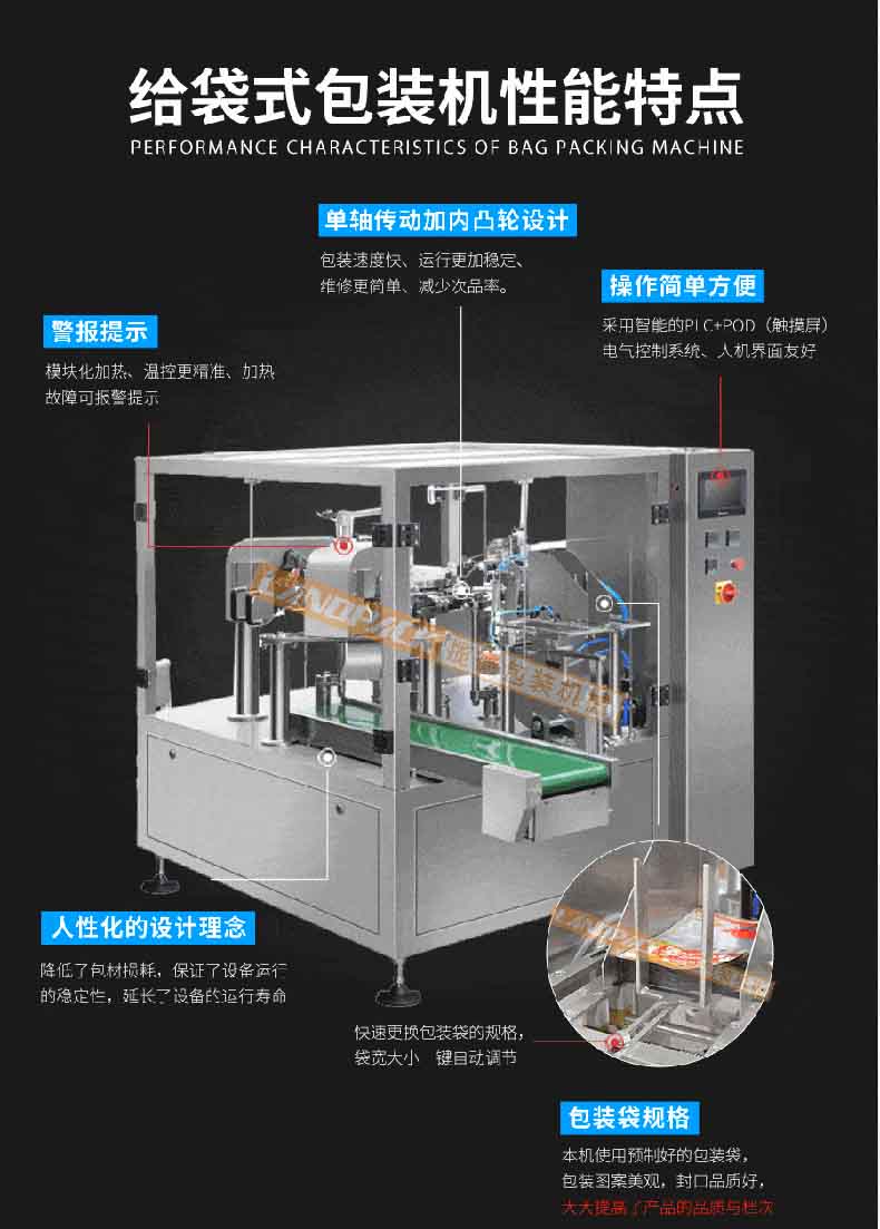 給袋式糖果包裝機特點